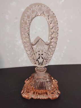 Pink Cut Glass Perfume Bottle Accent